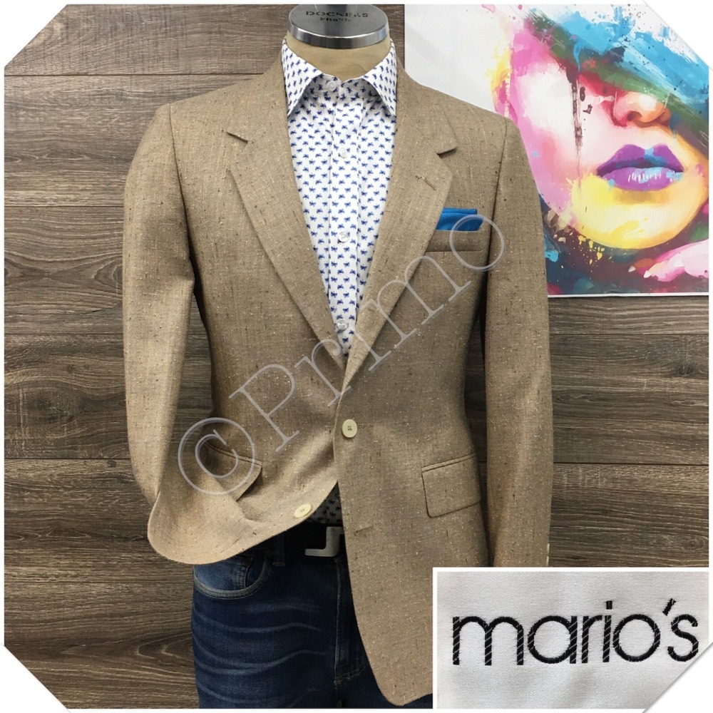 VINTAGE MARIOS Mens Wool Silk Blazer Sport Coat Casual Jacket Size 38R Suit